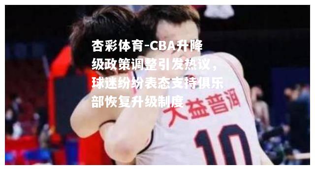 CBA升降级政策调整引发热议，球迷纷纷表态支持俱乐部恢复升级制度